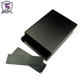 black anodised wiredrawing aluminum frame light storage box